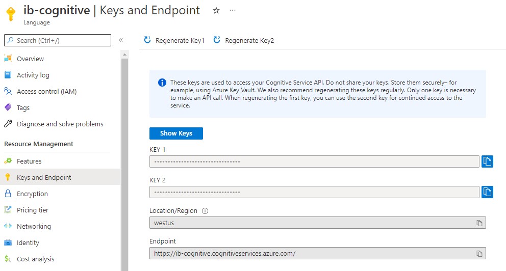 Endpoint and Access Key