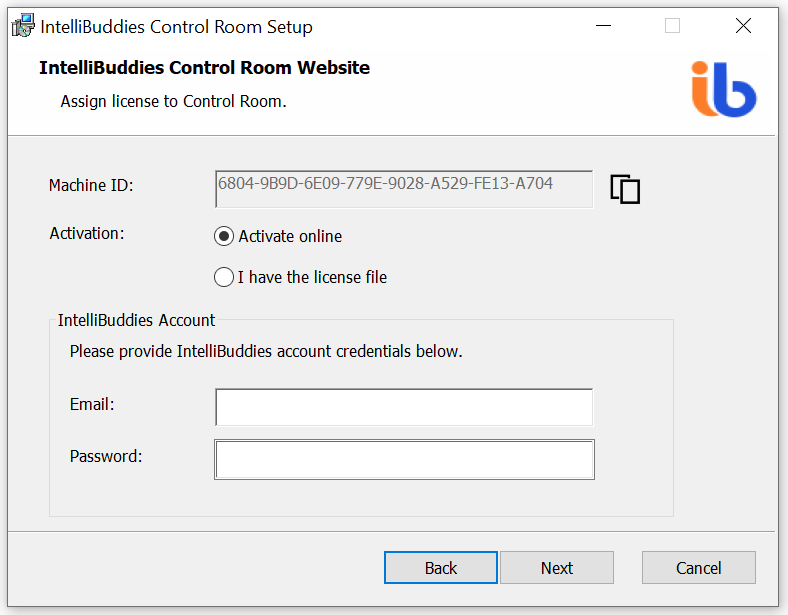 Control Room - Installation | IntelliBuddies® Documentation Portal