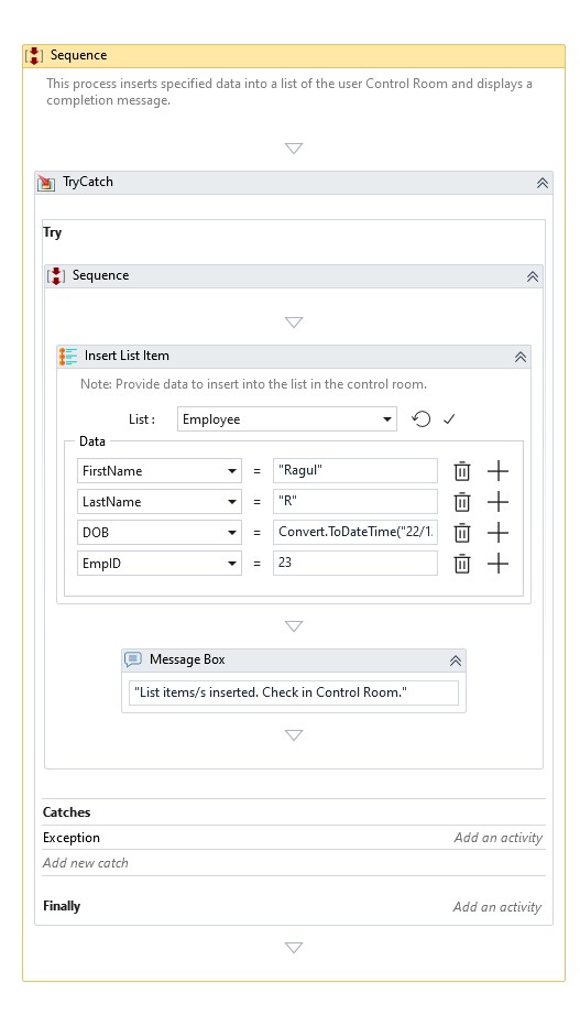 Insert List Items