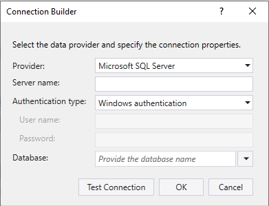 MS SQL Database Connection Config