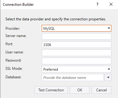 MySQL Database Connection Config