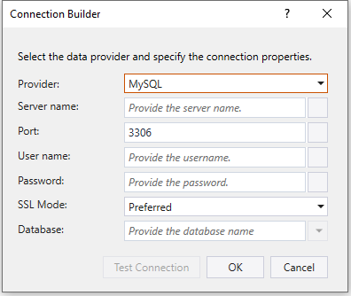 MySQL Database Connection Config