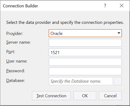 Oracle Database Connection Config