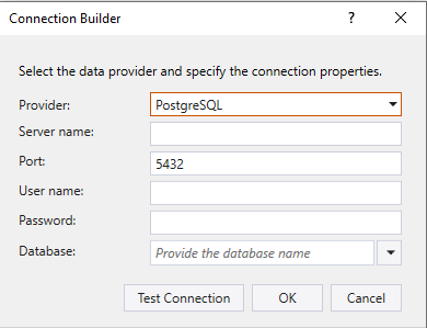 PostgreSQL Database Connection Config